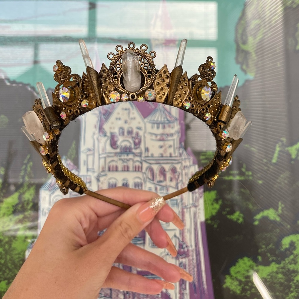 💎Quartz Crystal Golden Magic Crown 👑